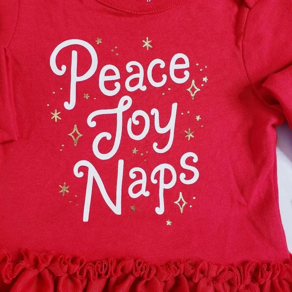 Cat And Jack Holiday Onesie Outfit Red Tutu 12 Months - Picture 3 of 6